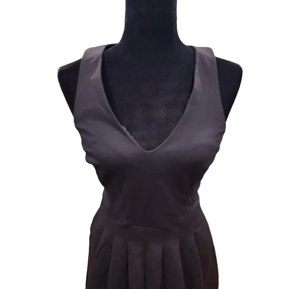 Banana Republic Black Cutout Back Dress Size 0 - Picture 5 of 8